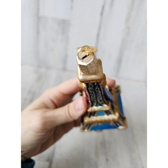 Owc Old world Eiffel Tower AS IS building statue glass ornament Xmas as is tree - Picture 9 of 11